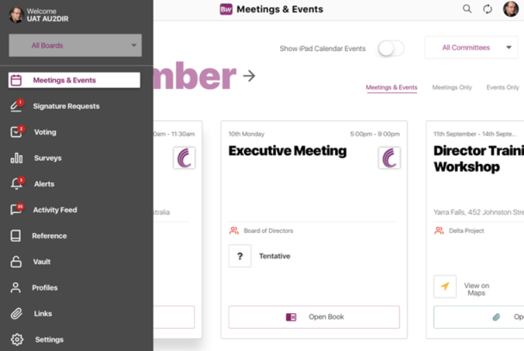 Boardworks interface